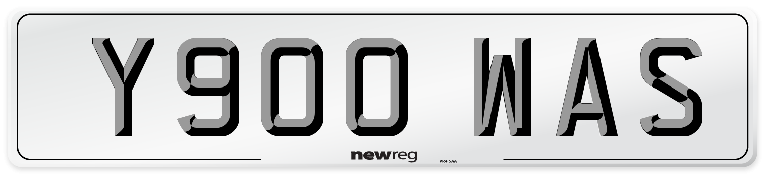Y900 WAS Number Plate from New Reg